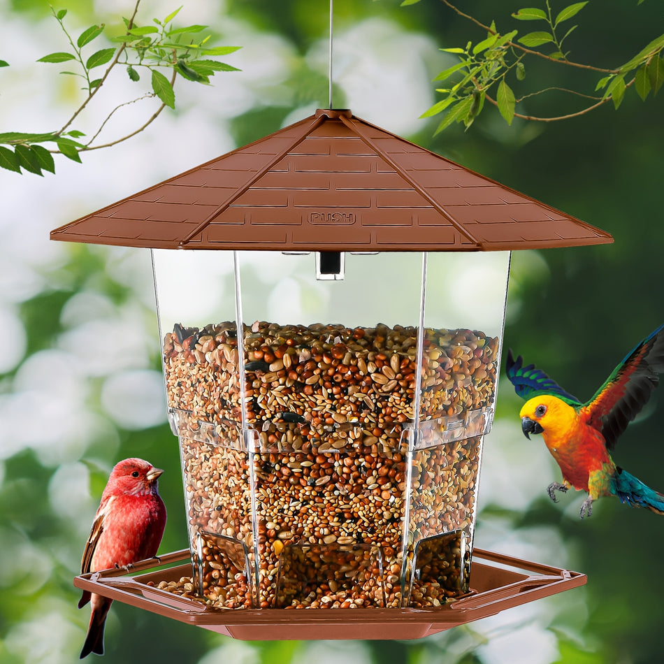 Clear Tube Bird Feeder with Dome