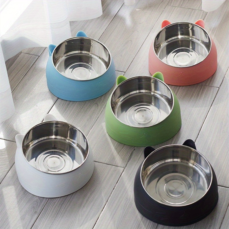 15° Tilt Anti-Spill Stainless Steel Cat Bowl