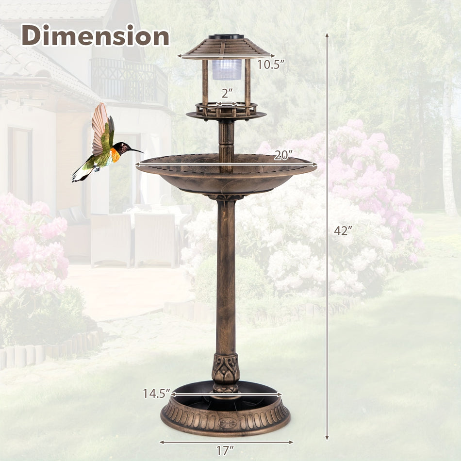 3-in-1 Solar Bird Bath Fountain (42")