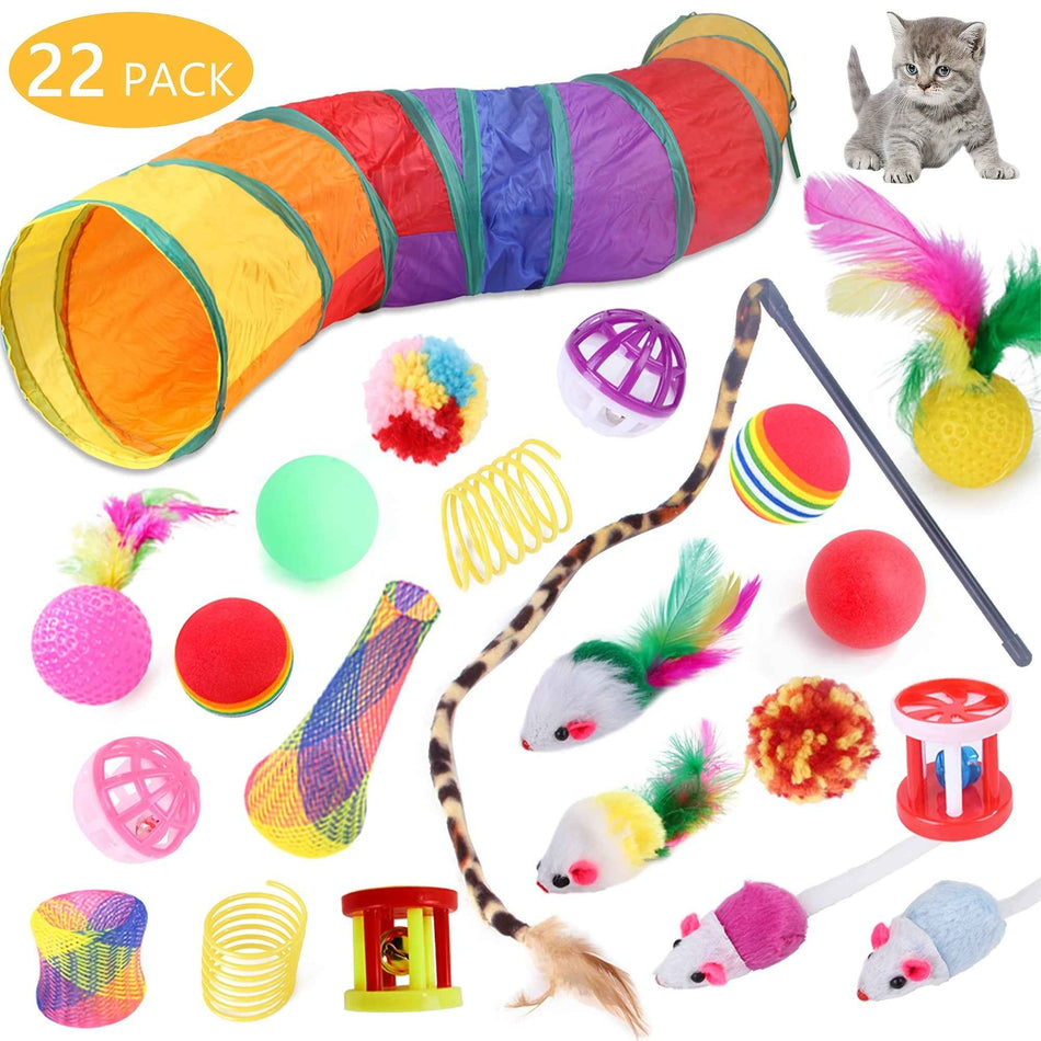 22pcs Toys Kitten Toy Set Folding