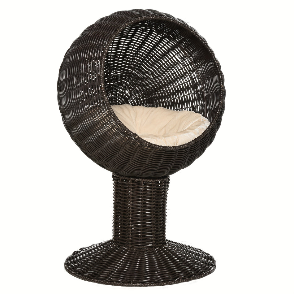 Pawhut Rotatable Egg Chair Cat Bed - Elevated Cat Houses