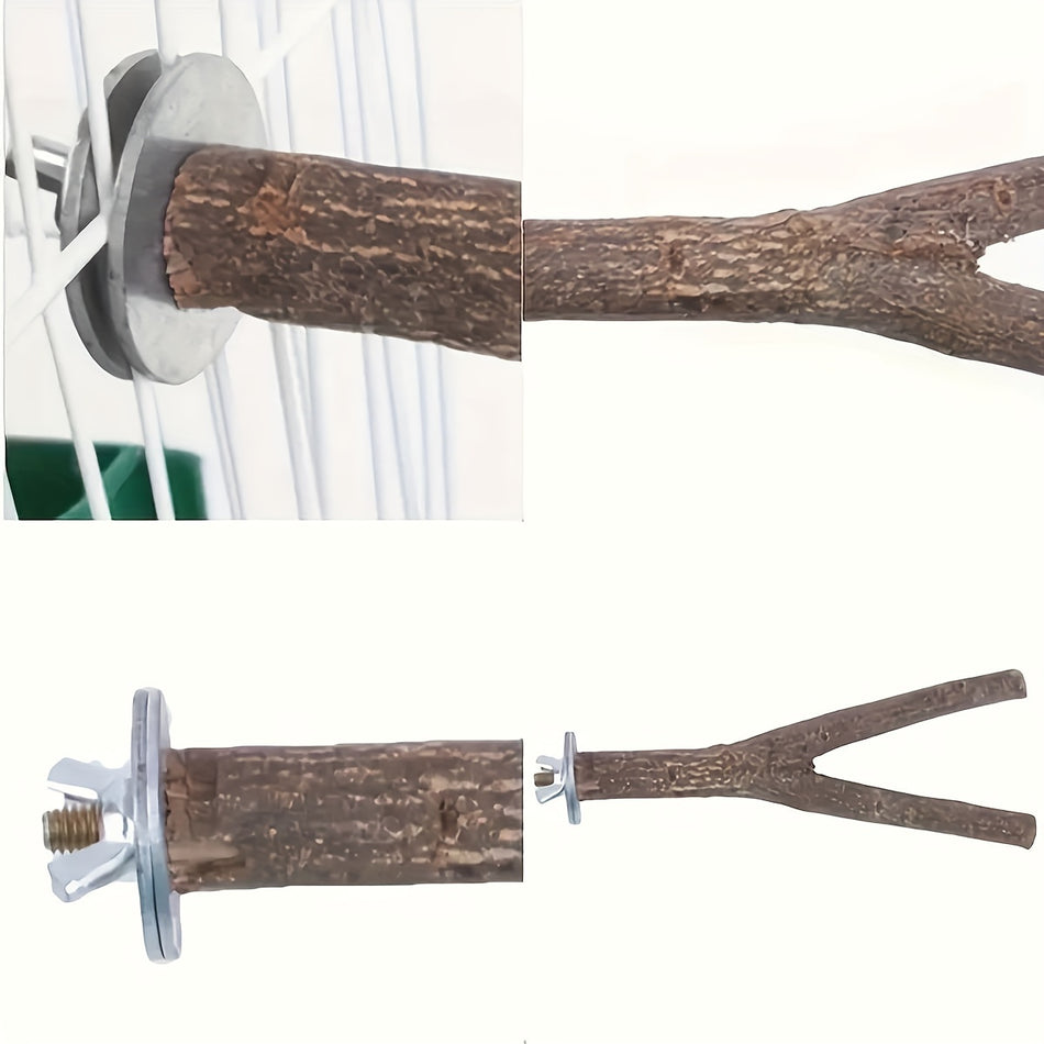 3pcs Natural Wood Bird Perch Set