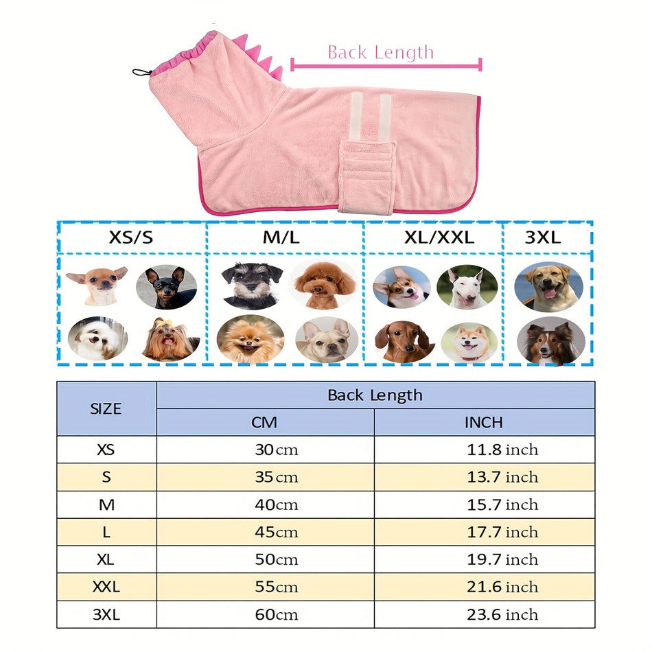 2pcs Quick-Dry Pet Bathrobe & Drying Glove Set