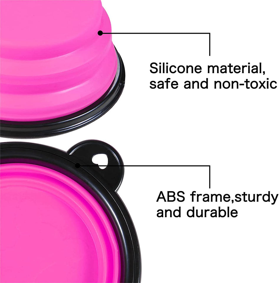 5" Portable and Foldable Small Dog Bowl-Purple set of 5