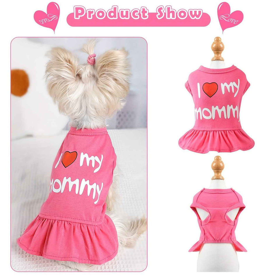 Pink “I Love My Mommy” Dog Dress - Haven Livo