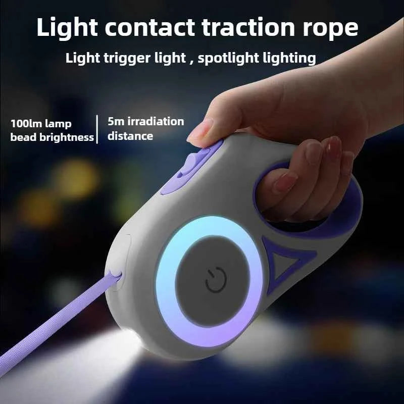 Led Equipped Retractable Leashes Ideal Night
