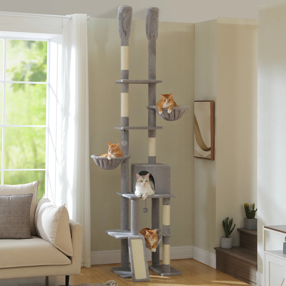 Floor To Ceiling Cat Tree With Sisal Scratching Posts