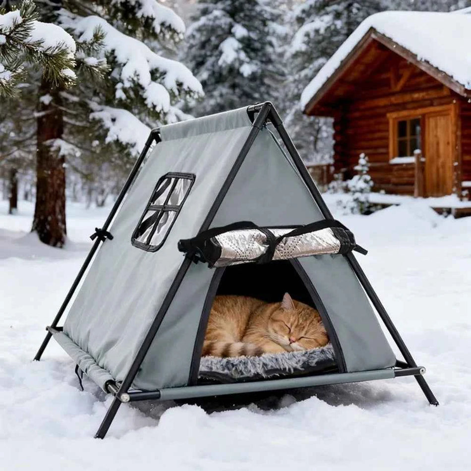 Pet Cage Portable Outdoor Pet Tent Oxford Foldable Insulated Dog House Warm Removable Cat Teepee Tent Car Travel
