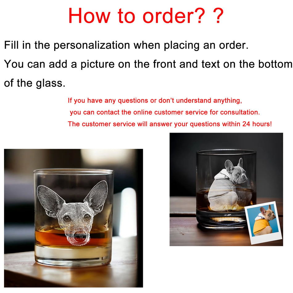 Custom Portrait Wine Whiskey Glass Engraved