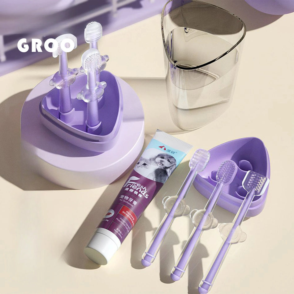 Silicone Toothbrush Toothpaste Set Teeth Cleaning