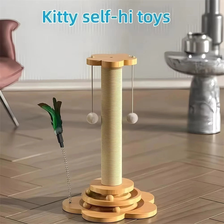 Pet Cat Toy Solid Wood Cat Turntable Funny Cat