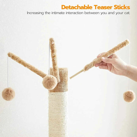 Cat Tree Tower with Box Enclosure Wooden Cat Condo with Scratching Posts Wooden Cat Box