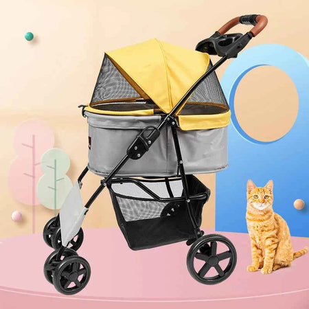Travel-friendly 4-Wheel Pet Trolley Dog Stroller And Cat Cart Carrier Comfortable Convenient Pet Stroller Bag For Cats Dogs