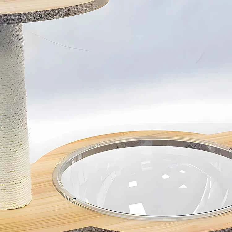 Luxurious Wood Cat Tower Scratcher and Attractive House with Sisal Wrapped Posts