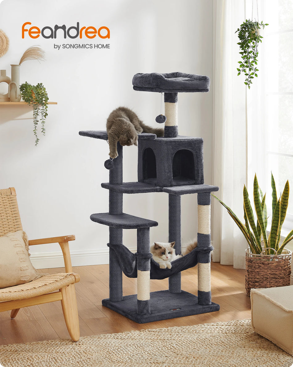 Feandrea Cat Tree, 143 Cm Cat Tower For Indoor Cats,