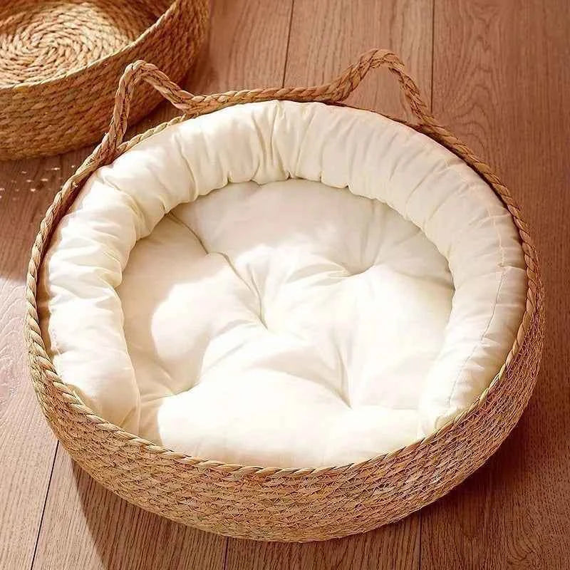 16 Inch Round Woven Bed Pillow 7
