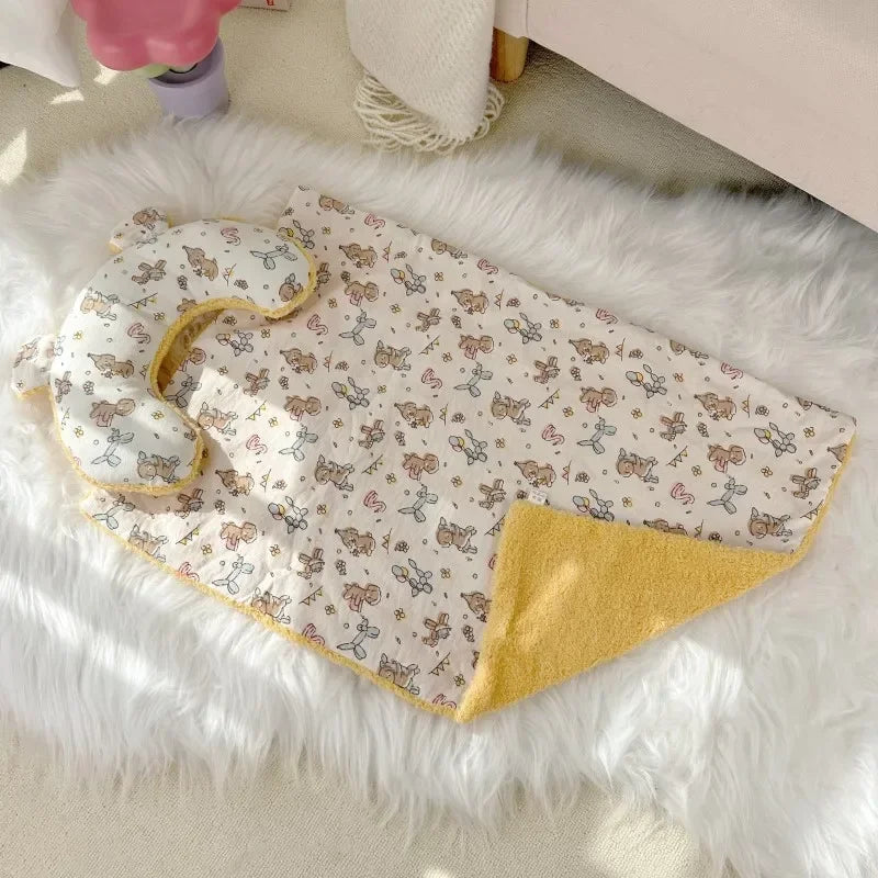 Printed Blanket Blanket Warm Teddy Small
