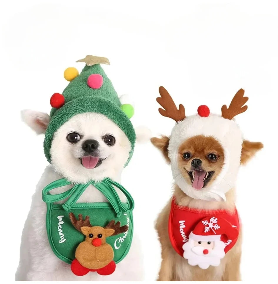Christmas Pet Cat Dog Hat Santa Small Puppy Xmas