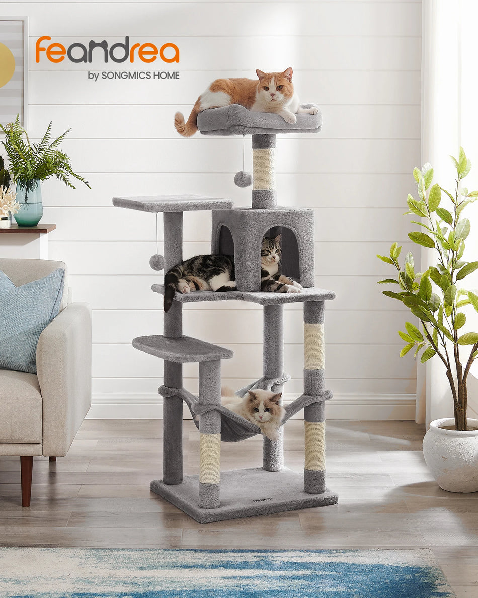 Feandrea Cat Tree, 56.3-Inch Cat Tower For Indoor Cats, Multi-Level