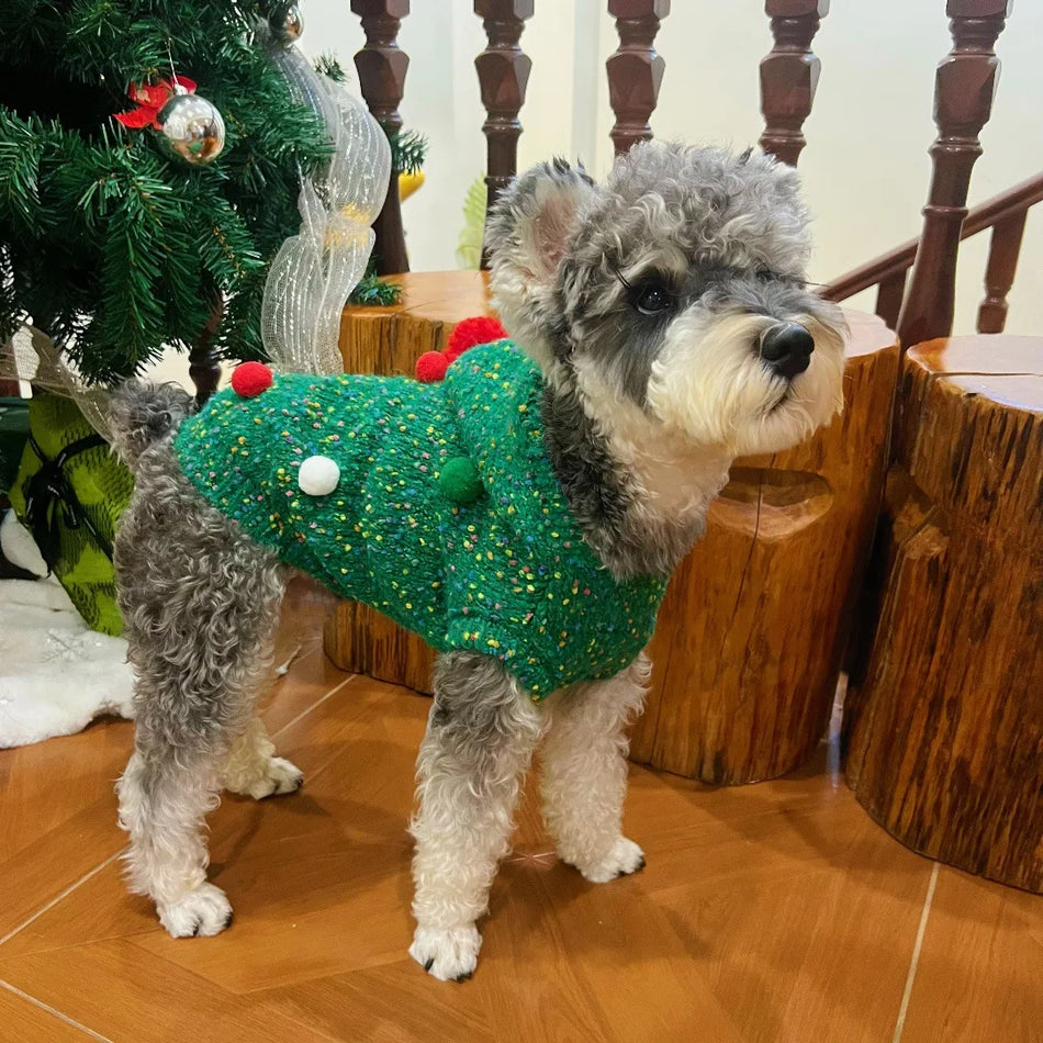 Green Christmas Pet Dog Clothes