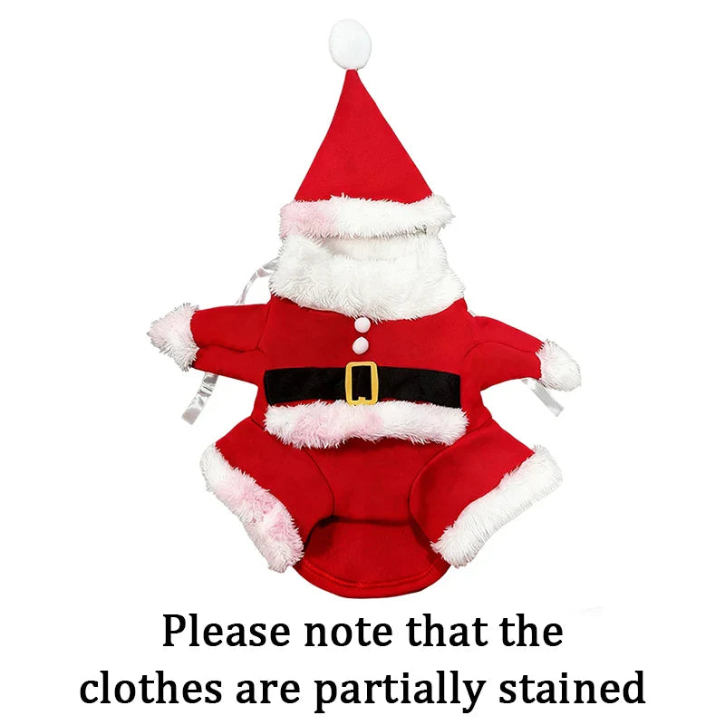 Christmas Pet Costumes Cute Kitten Santa Claus Clothes For