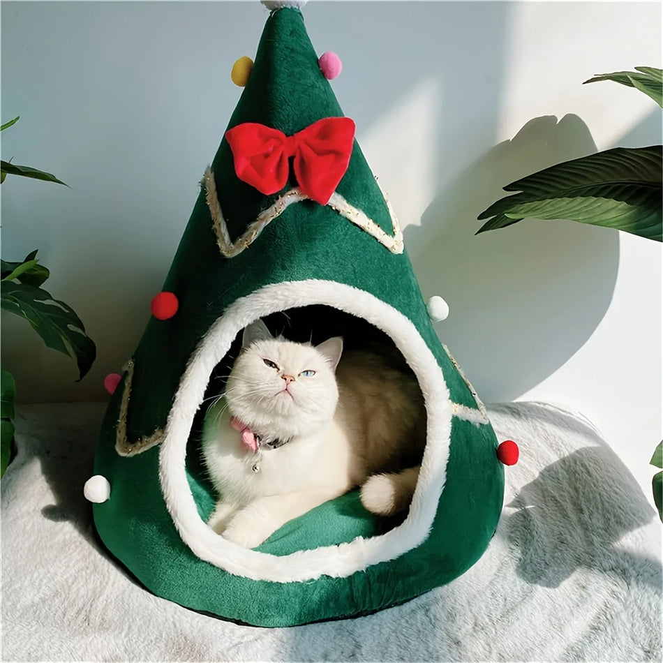 Cats Bed Christmas Pet Supplies For Winter Houses Warm