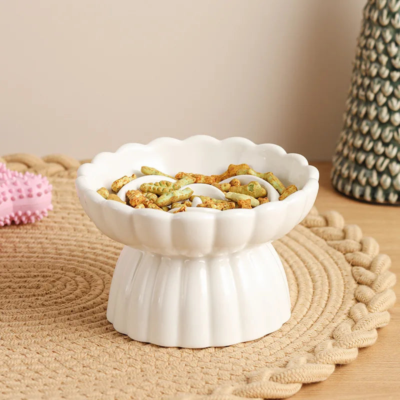 Food Bowl Ceramic Elevated Small Slow