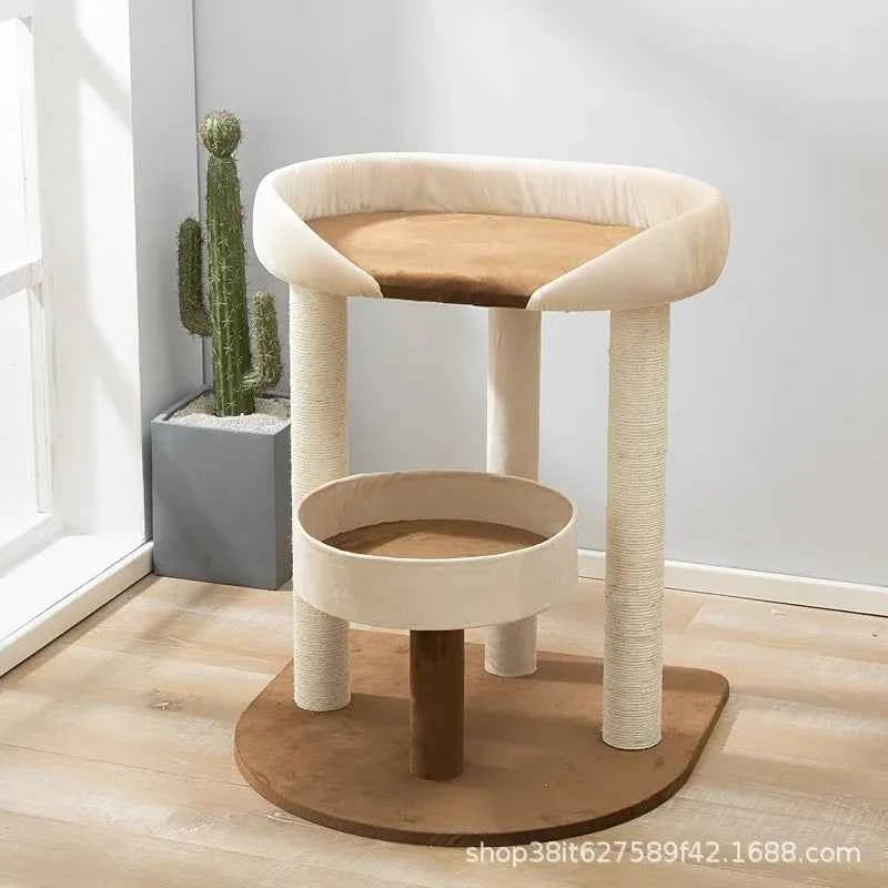 OEM Modern Large Cat Tower Scratcher Solid Wood Pet Furniture New Large Tower Scratching Post Toy for Cats