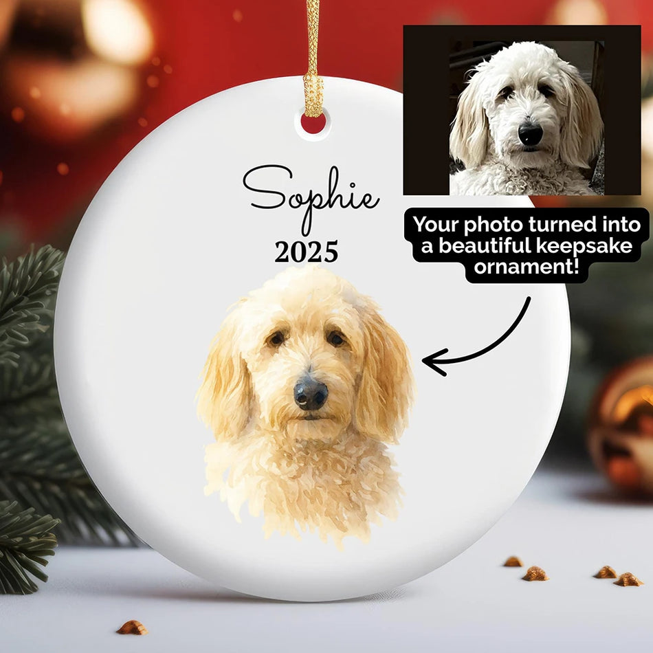 Personalized Photo Ornament Ceramics Engraving Custom