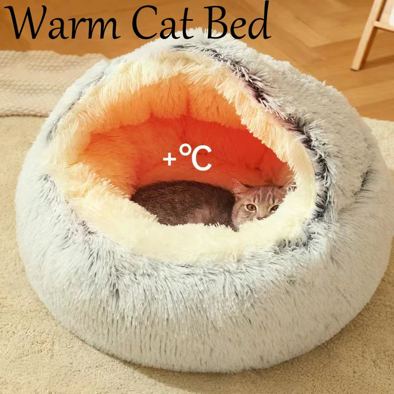 Cat House Winter Plush Pet Cat Bed Round Cat Cushion