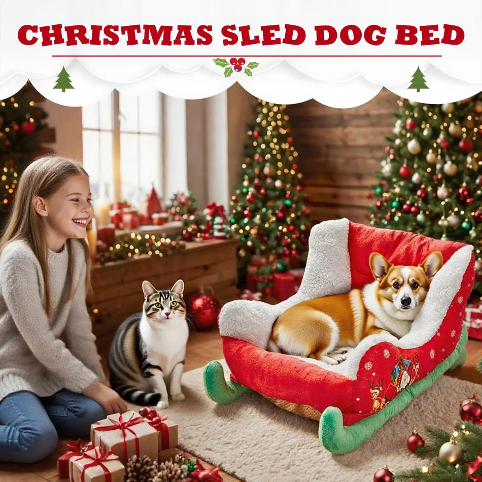 Christmas Sled Dog Bed, New Dog Sled Bed, Santa