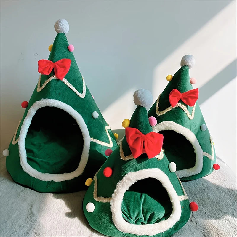 Cats Bed Christmas Pet Supplies For Winter Houses Warm
