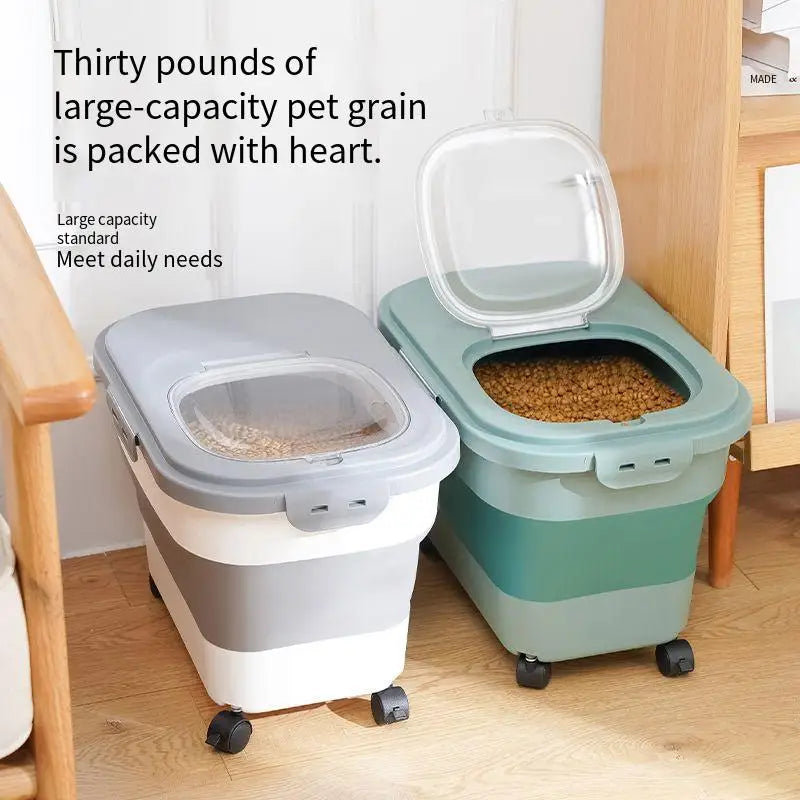 13/33Lbs Collapsible Cat Dog Food Storage Container Folding Pet