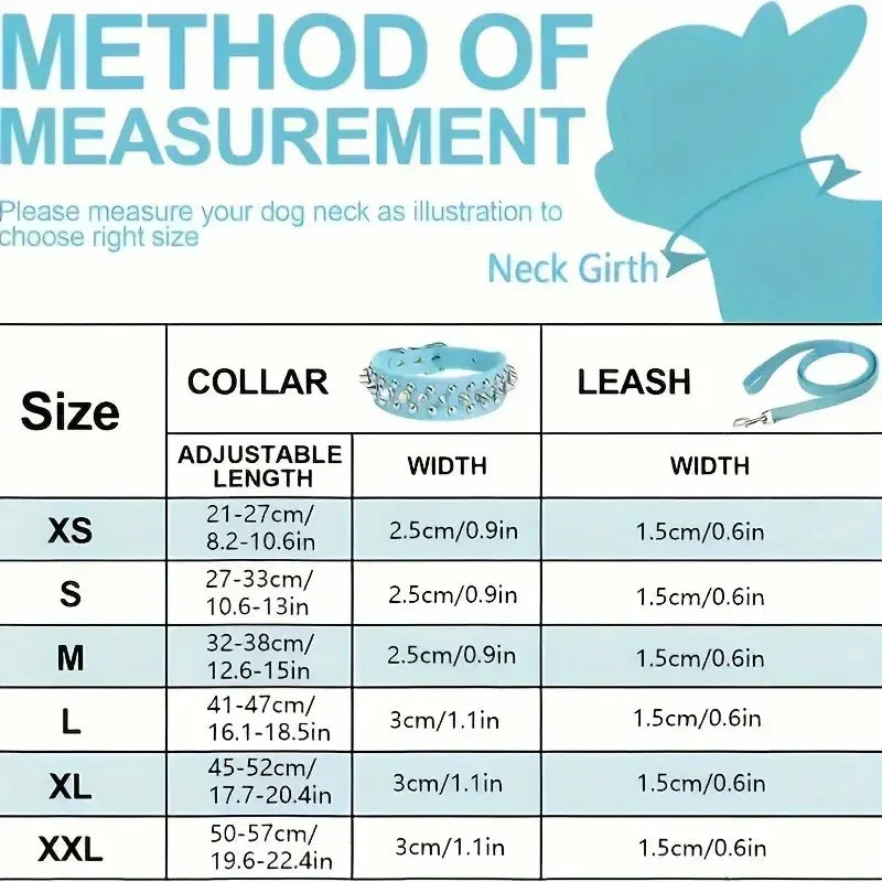 Spike Collar Neck Strap Pu Leather