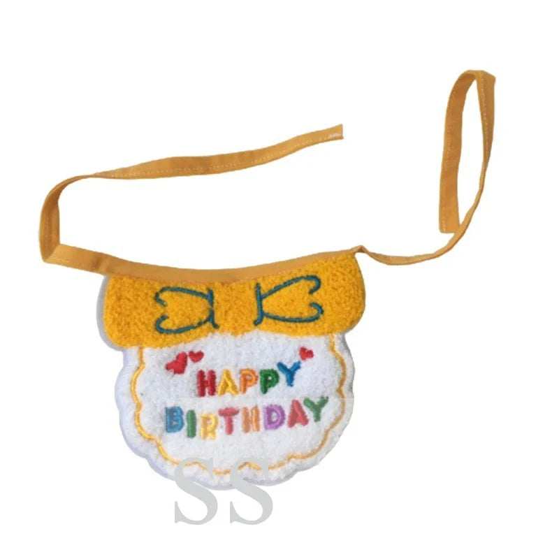 Pet Birthday Costume Set With Party Hat & Bib,