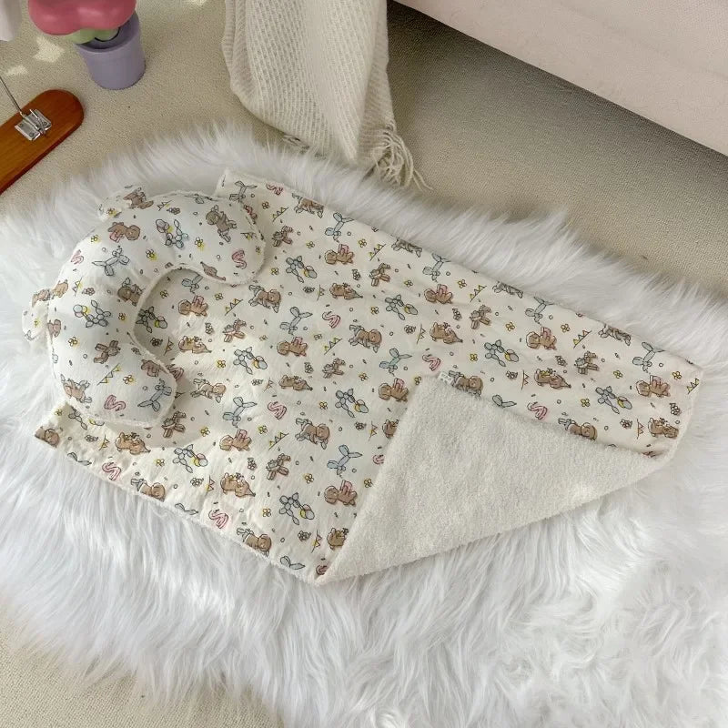Printed Blanket Blanket Warm Teddy Small