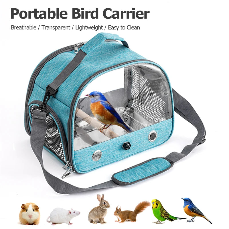 Portable Bird Carrier With Stainless Steel Pet Carrier Bag