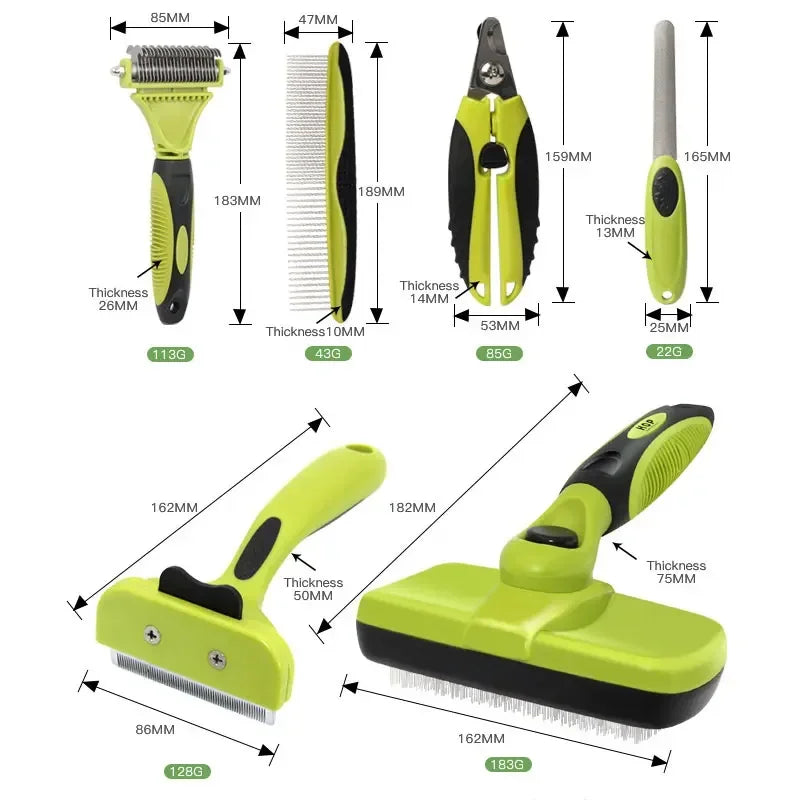 Grooming Deshedding Tools Brush Comb Set