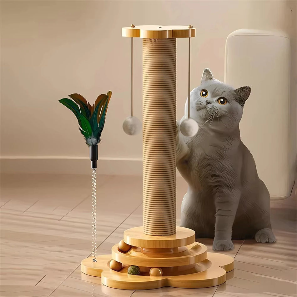 Pet Cat Toy Solid Wood Cat Turntable Funny Cat
