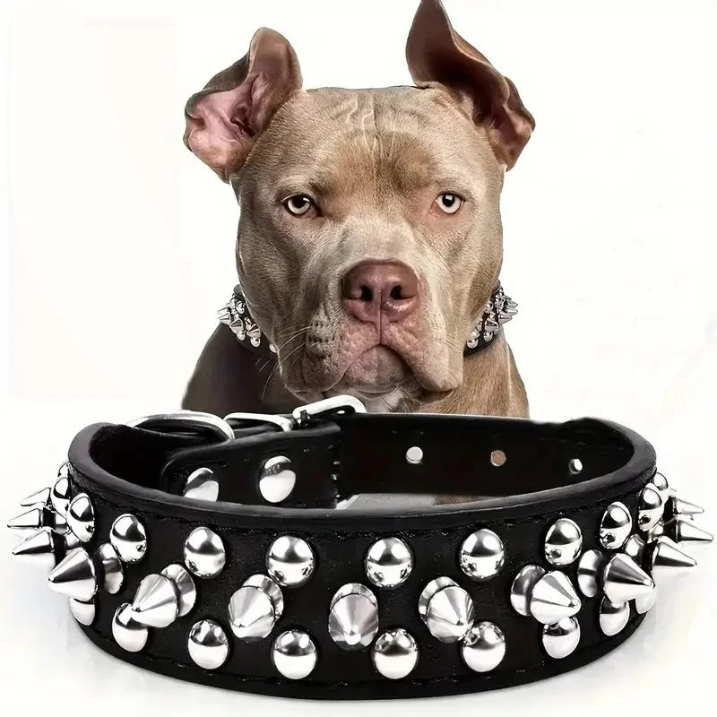 Spike Collar Neck Strap Pu Leather