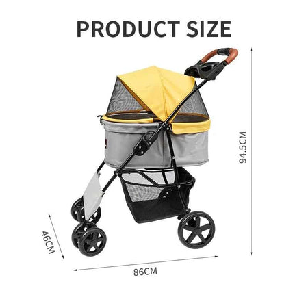 Travel-friendly 4-Wheel Pet Trolley Dog Stroller And Cat Cart Carrier Comfortable Convenient Pet Stroller Bag For Cats Dogs