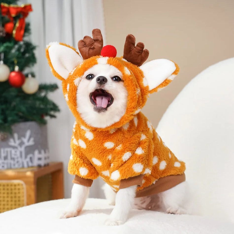 Christmas Pet Costume Transform Your Pet Into A Jolly Reindeer