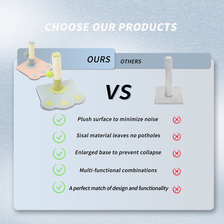 Cute Paw Footprints Cat Scratch Columns, Grinding Claws To Play With