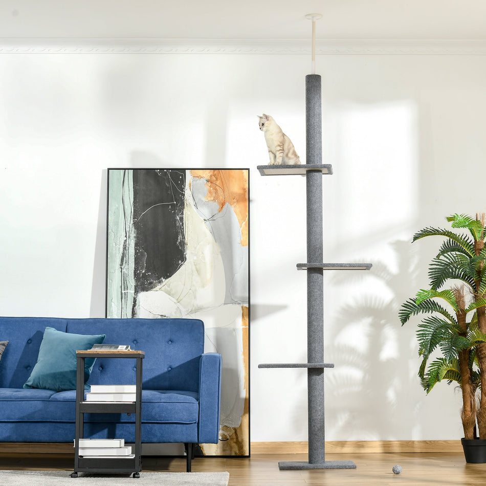 Floor-to-Ceiling Cat Tree Cat Climbing Tower with Sisal-Covered