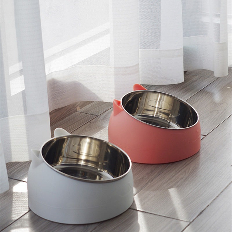 15° Tilt Anti-Spill Stainless Steel Cat Bowl